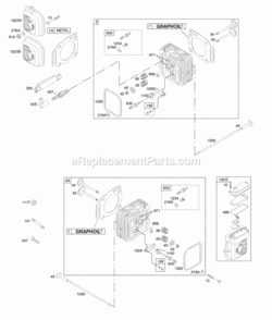 Cylinder Head Valves Diagram and Parts List for 358777-0280-E1  Briggs and Stratton Engine